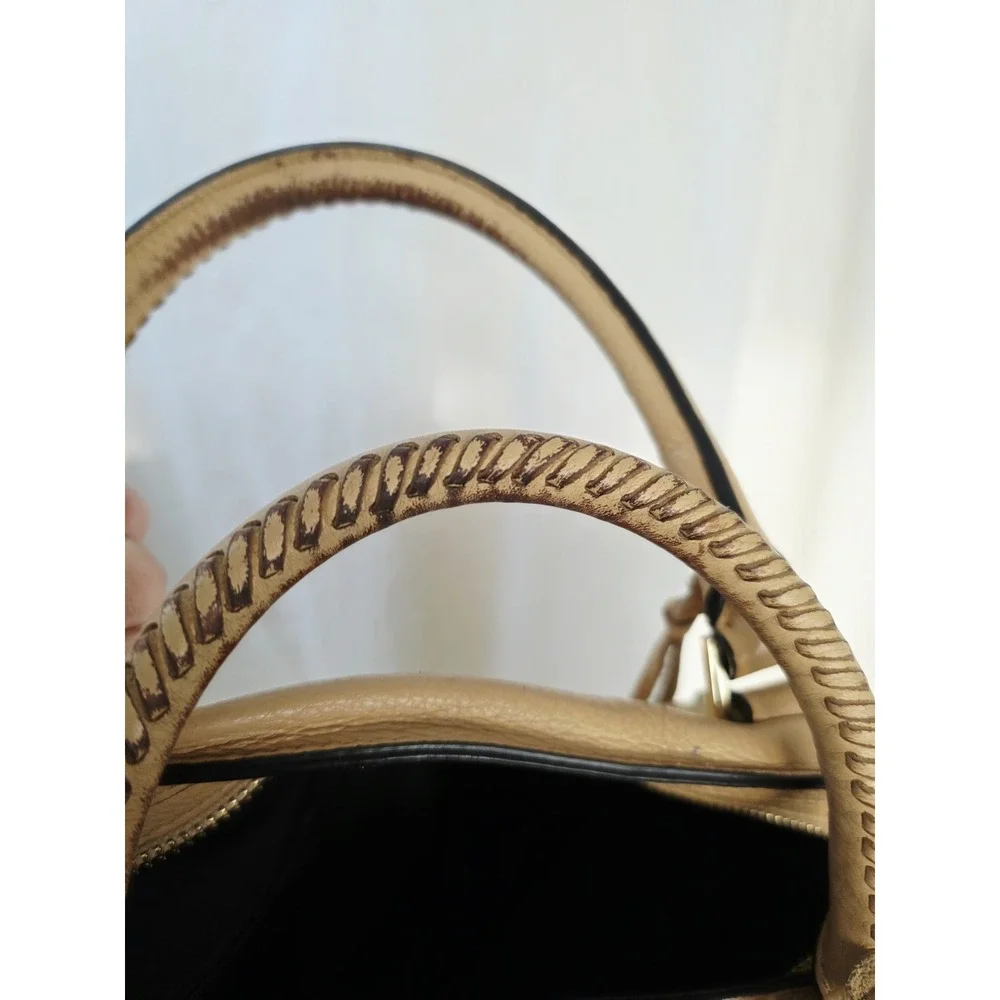 Rebecca Minkoff Regan Learher Shoulder Bag Crossbody Almond Brown Tan Minimalist